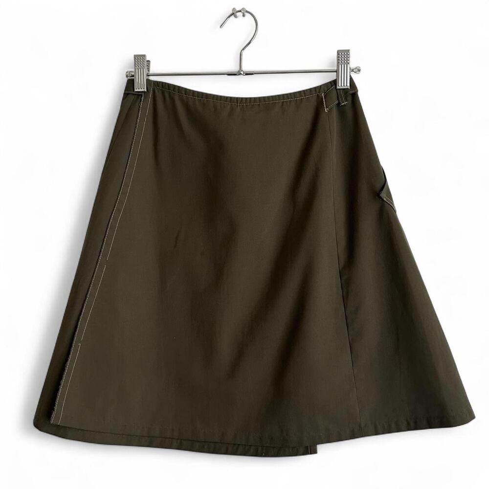 Vintage olive wrap skirt with